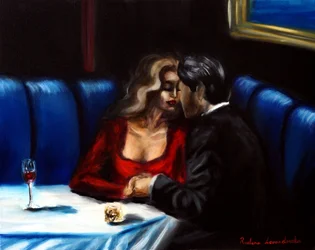 Soirée romantique, 2024 (huile sur toile)