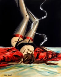 Sultry Scarlet, 2025 (huile sur toile)