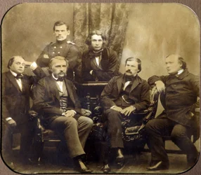 Léon Tolstoï et Dmitri Grigorovitch avec Ivan Gontcharov, Ivan Tourgueniev, Alexander Drushinin et Al