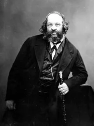 Portrait de Mikhaïl Bakounine (1814 - 1876), révolutionnaire anarchiste russe (1814 - 1876). Photographie