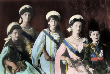 Portrait des enfants du tsar russe Nicolas II (1868-1918)