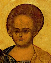 Icône représentant la tête du Christ, vers 1550 (détail)