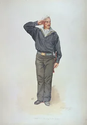 Marin russe en uniforme de la marine russe à la fin du XIXe siècle
