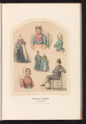 Costume traditionnel de Noord-Beveland en Zélande, 1857