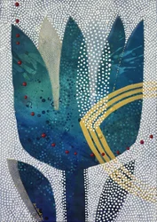 Fleur abstraite bleu sarcelle