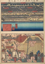 Deux vues : Front de mer à Kaigan-cho, 3-chome et 4-chome, et l