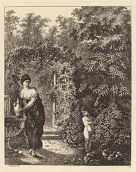 Putto visitant une fille à une fontaine, 1771