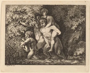 Satyre portant une nymphe