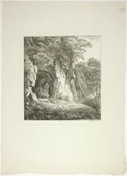 Bergers et moutons se reposant sous un pont, planche sept de Paysages Dédiés à M. Warelet