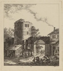 Villageois à la porte d