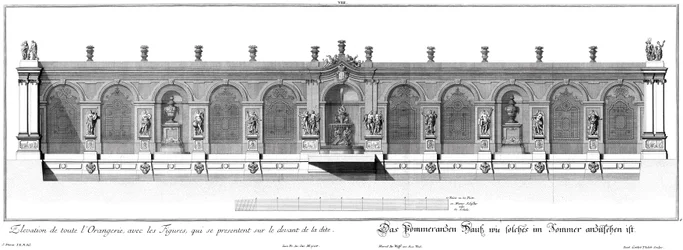 Élévation de la maison des orangers en été