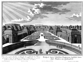 Perspective du parterre supérieur du "Petit Jardin"