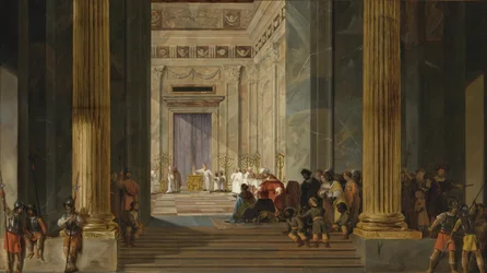 La reine de Saba devant le temple du roi Salomon à Jérusalem, vers 1630-1634