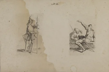 (Série de figurines) Homme casqué avec lance ornée/Ax