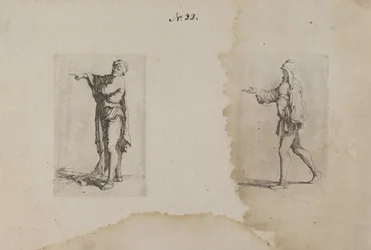 (Série de figurines) Homme debout, pointant vers la gauche