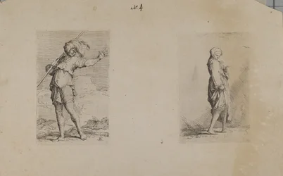 (Série de figurines) Homme debout avec coiffe à plumes
