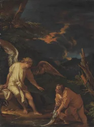 Attribué à Salvator Rosa - Tobias et l