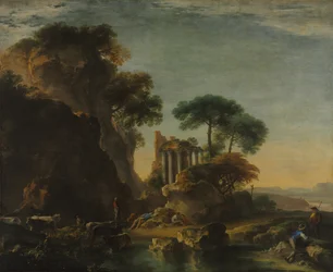 Ruines dans un paysage rocheux