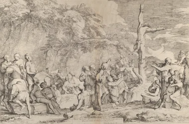 La crucifixion de Polycrate le tyran après sa capture par les Perses, vers 1662