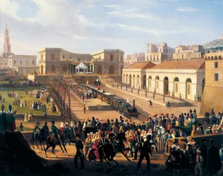 Inauguration du chemin de fer Naples-Portici, 3 octobre