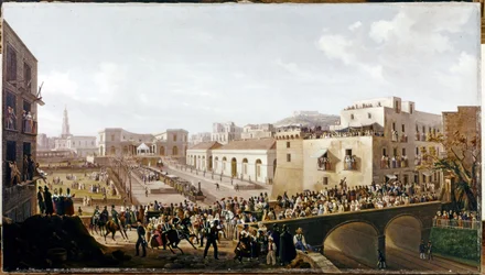 CHEMIN DE FER: Ouverture du premier chemin de fer vésuvien, Napoli-Portici. 3 octobre 1839