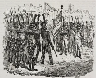 Drapeau du 84e régiment, lithographie de Salvatore Puglia de l