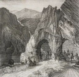 Vue dans les Balkans, lithographie de Salvatore Puglia de Poliorama Pittoresco, n 13, 2 novembre