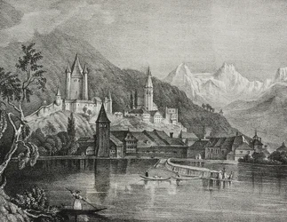 Vue de Thoune, canton de Berne, Suisse