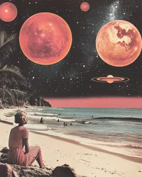Plage spatiale rétro