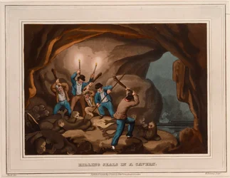 Chasse aux phoques dans une caverne