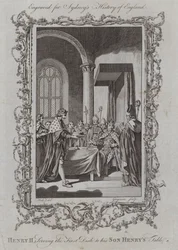 Henri II servant le premier plat à la table de son fils Henri