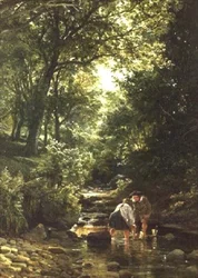 Enfants dans le ruisseau