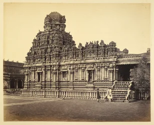 Vue du temple de Subrahmanya près de la pagode, Tanjore