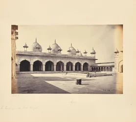 Agra ; quadrilatère de la Motee Musjid (mosquée de la Perle)