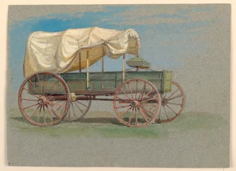 Dessin, un chariot couvert, 1870-80