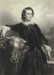 Rosa Bonheur à trente-quatre ans (mezzotinte)
