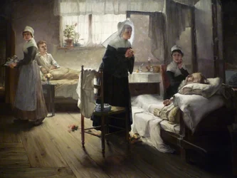 Evangeline découvrant son fiancé à l
