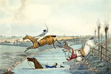 Deuxième mile, de Steeplechasing, gravé par Charles Hunt (1929-1900)