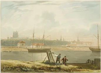 Vue sur le port flottant, vers 1825