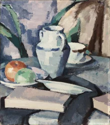 Nature morte avec vase et livres
