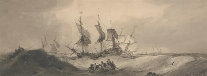 Navires par jour de tempête