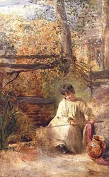 Un garçon pêchant