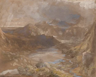 Llwyngwynedd et une partie de Llyn-y-ddina entre Capel Curig et Beddegelert, nord du Pays de Galles