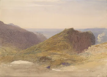 Sur la côte nord du Devon, île de Lundy au loin, vers 1835