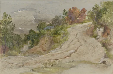 Chemin dans un paysage montagneux italien