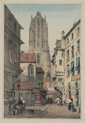 Fac-similés de croquis réalisés en Flandre et en Allemagne : Dôme, Francfort, vers 1833