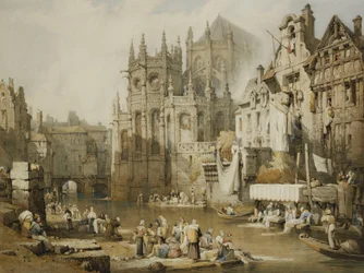 Figures sur les rives de la rivière à St. Etienne, Caen