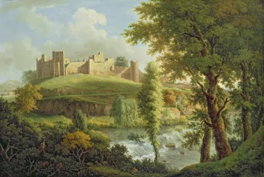 Château de Ludlow avec Dinham Weir, depuis le sud-ouest