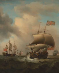 Navires dans une mer agitée