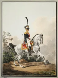 Officier de campagne du régiment Preobrazhensky à cheval, début du XIXe siècle